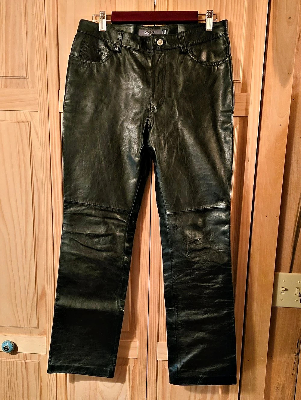 Gap Vintage Leather Bootcut Pants Black